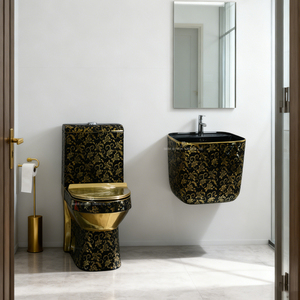 Juego de Sanitarios de Lujo OEM para Baño, Inodoro de Una Pieza y Lavabo Suspendido de Cerámica, Inodoro WC - Product Image 3
