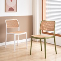 Chaises d'événement en plastique sans bras de rotin de PE de dos creux empilables de restaurant de café de jardin extérieur nordique