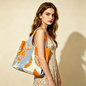 Women's <b>Knitted</b> Tote <b>Bag</b> Large Capacity Shoulder Shopper Abstract Pattern Casual Daily Carryall - Product Image 1