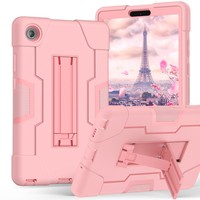 Casing silikon tugas berat untuk Lenovo Tab One 8.7 inci dengan dudukan universal di bagian belakang
