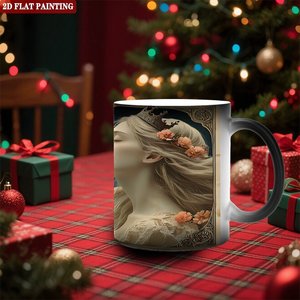 Matte Frosted 11oz <b>Ceramic</b> <b>Mug</b> Heat Activated Magic Cup For Home Bedroom Use - Product Image 2