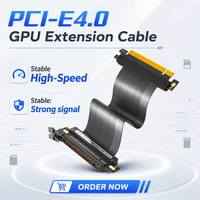 Câble Riser PCIE4.0 Haute Vitesse 16X avec Connecteur Mâle-Femelle à 180 Degrés, Adaptateur d'Extension GPU X16 Flexible