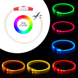 Luxuriöses USB-Aufladbares <span class=keywords><strong>LED</strong></span>-Hundehalsband für Nachtspaziergänge, CE-Zertifiziert, für Kleine/Mittlere/Große Hunde - Product Image 2