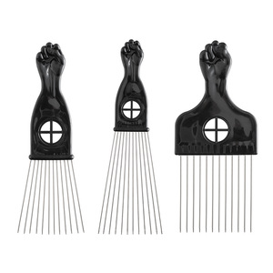<span class=keywords><strong>Peigne</strong></span> Afro en métal pour démêler les tresses et coiffer les cheveux bouclés naturels – Idéal pour les barbiers et coiffeurs - Product Image 6