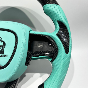 Vente directe d'usine, volant sport en cuir bleu Tiffany, fibre de carbone, LED, pour Dodge <span class=keywords><strong>Challenger</strong></span> Charger <span class=keywords><strong>RT</strong></span> Durango SRT JEEP - Product Image 2