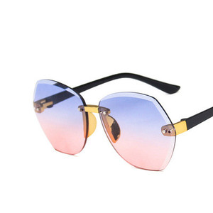 Lunettes de soleil polygonales tendance 2021 pour garçons et filles, avec logo personnalisé, sans monture, surdimensionnées pour enfants - Product Image 5