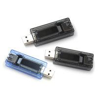 Medidor de Voltaje y Corriente USB KWS, Voltímetro y Amperímetro Digital USB, Transparente, Azul Claro, Gris