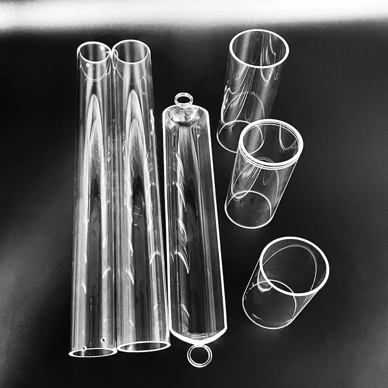 High Temperature borosilicate clear glass tube clear round fused silica glass tube