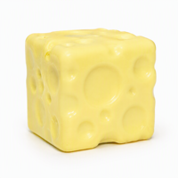 Jouets sensoriels anti-stress en mousse PU en forme de bloc de fromage, à remontée lente, super doux, à texture croquante, à rebond lent, pour ASMR