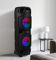 Altavoz Portátil Kicker Trolley Subwoofer, Mini Altavoz con Forma de Hamburguesa, Iluminación LED RGB, Compatible con Computadora, Batería Recargable