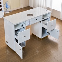 Table de Manucure Professionnelle en MDF avec Rangement pour Technicien(ne) – Poste de Travail Individuel pour Salon de Manucure