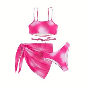 Women Bodysuit Bathing Suits Wholesale 3 Piece <strong>Bikini</strong> Swimwear Beachwear Cover up <strong>Sarong</strong> Tie up Set SwimsuitBikini Swimsuit - Product Image 2