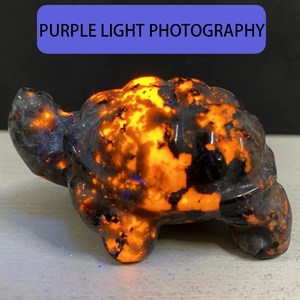 All'ingrosso Uperlite cristallo curativo decorazioni per la casa coleottero dorato intagli di cristallo effetto fluorescenza ultravioletta artigianato - Product Image 4