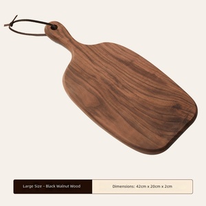 Bandeja de Servir Premium em Nogueira Preta Sólida, Tábua de Corte de Madeira com Formato Irregular, Grão de Madeira, 1,5cm de Espessura, Tábua Decorativa para Charcutaria - Product Image 6