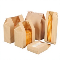 Sacs d'emballage pour boulangerie Interpac Classic biodégradables avec fenêtre transparente, poignées torsadées, recyclables, en papier kraft, pochettes rectangulaires