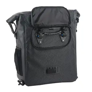 Amostras grátis 27L impermeável IPX6 bicicleta transportadora saco traseiro TPU carbono olhar ciclismo bicicleta rack 3 em 1 mochila saco de bicicleta