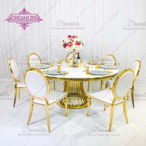 Table en acier inoxydable personnalisée de style moderne pour restaurant, hôtel, fête d'anniversaire, mariage, banquet, entrée en MDF - Product Image 3