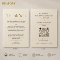 Cartes d'insertion personnalisées pour entreprises avec code QR, cartes de remerciement élégantes texturées 300 g/m² pour emballages de boutiques en ligne
