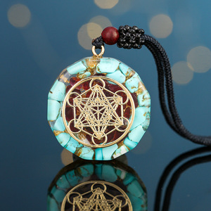 2023 <strong>OM</strong> Healing Orgonite Stone <strong>Pendants</strong> Amulet Jewelry Meditation Round Crystal Energy Bijoux Reiki Heal 7 Chakras Yoga Necklace - Product Image 5
