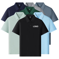 Polo homme en tissu piqué de coton de haute qualité avec logo personnalisé, col côtelé, manches courtes, pour le travail et les affaires