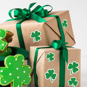 St. Patrick's Day <strong>Shamrock</strong> Clover Decal <strong>Party</strong> Gift Wrapping Decoration Wine Bottles <strong>Glasses</strong> Sticker for Irish Holiday - Product Image 2