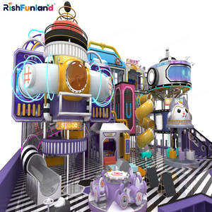 Équipement de jeu interactif commercial pour enfants coloré sur le thème des parcs d'attractions, personnalisé en gros, aire de jeux intérieure pour enfants avec toboggan - Product Image 4