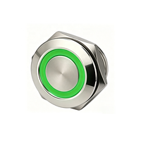 Bouton-poussoir tactile momentané ultra-mince 16 mm en métal, étanche IP65, 3V-24V, avec LED, pour bricolage - Vente en gros