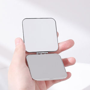 <span class=keywords><strong>Miroir</strong></span> de maquillage compact pliable de voyage, double face, en acier inoxydable, avec logo personnalisé CF - Product Image 3