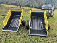 Remorque à benne basculante en plastique 1500lbs Remorque d'aménagement paysager Remorque de jardinage robuste