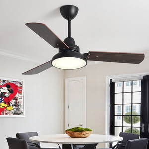 <b>Ceiling</b> Fan <b>Light</b> With <b>Led</b> Fixed Blade Wood Blades Flush Mount For Living Room And Study 220V - Product Image 1