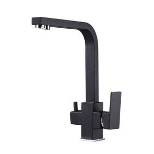 الراقية سطح الخيالة النحاس ماتي الأسود مربع 3-طريقة تنقية بالوعة المطبخ صحي مياه الشرب صنبور خلاط C1430 - Product Image 6