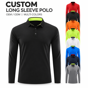 Camiseta Polo de Manga Larga para Hombre, Ropa Deportiva de Alto Rendimiento, Cuello Interior en Contraste, Secado Rápido, Elástica, Uniforme de Equipo, Proveedor de Ropa Deportiva Personalizada - Product Image 2
