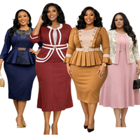 Robe professionnelle grande taille unie, style élégant, pour le commerce international