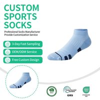 Chaussettes de sport athlétiques respirantes en coton et élasthanne, absorbant la transpiration, avec logo personnalisé