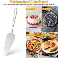 Ensemble de couteau à gâteau et spatule à pizza en acier inoxydable avec manche carré, couteau à pain pour fête d'anniversaire, mariage, restaurant