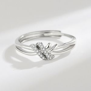 Anillos De Pareja Platinum Plated Knot Shiny Starry <b>Couple</b> <b>Ring</b> for Bridal Women Romantic Wedding Adjustable Opening <b>Ring</b> - Product Image 3