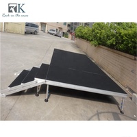 Scène portable à prix d'usine, système de scène modulaire en aluminium avec escalier pour extérieur