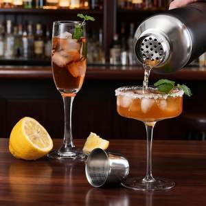 Shaker à cocktails en acier inoxydable noir mat, prix de gros OEM, pour boissons mélangées, margaritas, alcool, liqueurs - Product Image 5