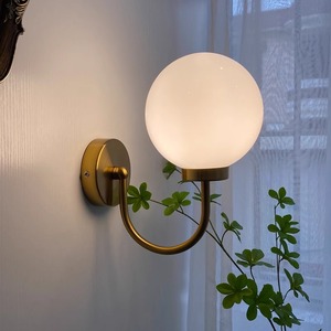 Bauhaus Style Spherical Glass <b>Wall</b> Lamp Led E27 Bulb Base For Corridor Bedroom Study <b>Bedside</b> Minimalist Nordic Modern <b>Lighting</b> - Product Image 3