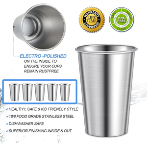 Tasses en acier inoxydable gobelets empilables Camping pinte tasse incassable verres à boire voyage Camping en plein air métal bière tasse - Product Image 2