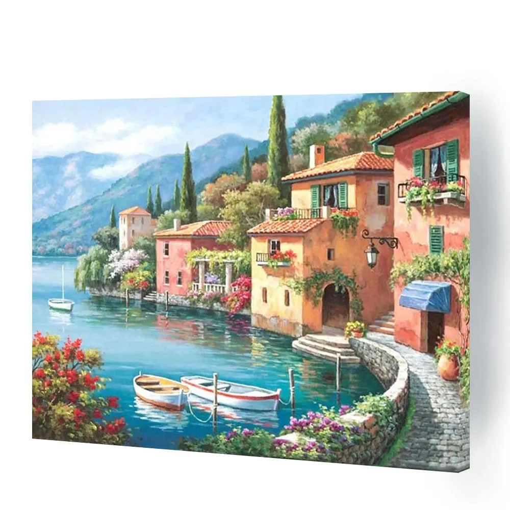 Orfon printed canvas decor scenery painting wall art paint by numbers for adults OEM packing