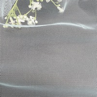 Tissu en maille de nylon blanc 35 g/m² respirant, léger (1 mm), 100 % nylon, pour robes de soirée et robes à paillettes, tissu tulle, tissu dentelle