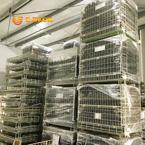 Şişe Depolama için Özelleştirilmiş Galvanizli Kaynaklı İstiflenebilir Katlanabilir Metal Tel Kafesler - Product Image 5