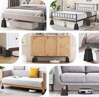 Lot de 12 rehausseurs de meubles réglables robustes pour canapé, table, chaise – Rehausseurs de lit empilables