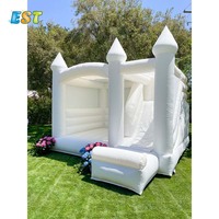 Mini château gonflable à rebond pour enfants, pièces en 3d de couleur blanche avec toboggan, pour mariage, maison pour bambins