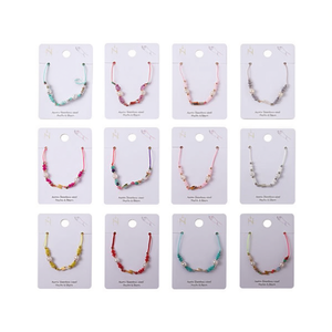 Set di 12 Braccialetti in Acciaio Inox con Perle e Cristalli, Gioielli Fatti a Mano Multicolore, Regalo per Donne - Product Image 2
