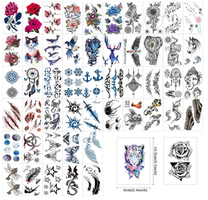 Pegatinas <span class=keywords><strong>de</strong></span> <span class=keywords><strong>tatuajes</strong></span> temporales <span class=keywords><strong>de</strong></span> gran tamaño para hombre y mujer, pegatinas negras <span class=keywords><strong>de</strong></span> gran tamaño, 62 hojas, 10 <span class=keywords><strong>tatuajes</strong></span> <span class=keywords><strong>de</strong></span> gran tamaño que se ven <span class=keywords><strong>reales</strong></span> - Product Image 5