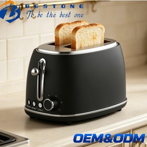 Tostadora Eléctrica BESTONE de 2 Rebanadas, 850W, Temporizador Mecánico, Función de Tostado Variable, Descongelar, Recalentar, Cancelar, Uso Doméstico - Product Image 1