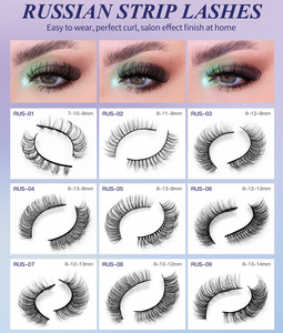 新款 DD 条状俄罗斯卷睫毛 私人 3D 人造水貂毛睫毛 网上购物 免运费 - Product Image 3