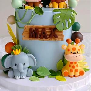 Décoration de gâteau sur le thème des animaux Décoration de gâteau Girafe Eléphant Lion Tigre Décoration de fête d'anniversaire Animaux de la <span class=keywords><strong>jungle</strong></span> - Product Image 5